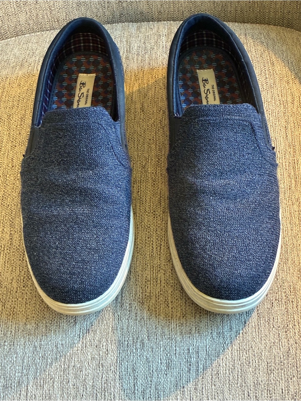 Ben Sherman Navy Blue Slip-On Canvas Loafers (Size US 11)